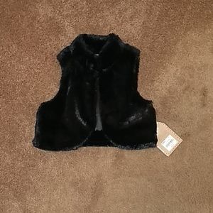 Black velour Toddler girls vest
